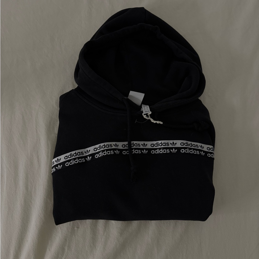 Adidas Black Men's Hoodie with Logo Band